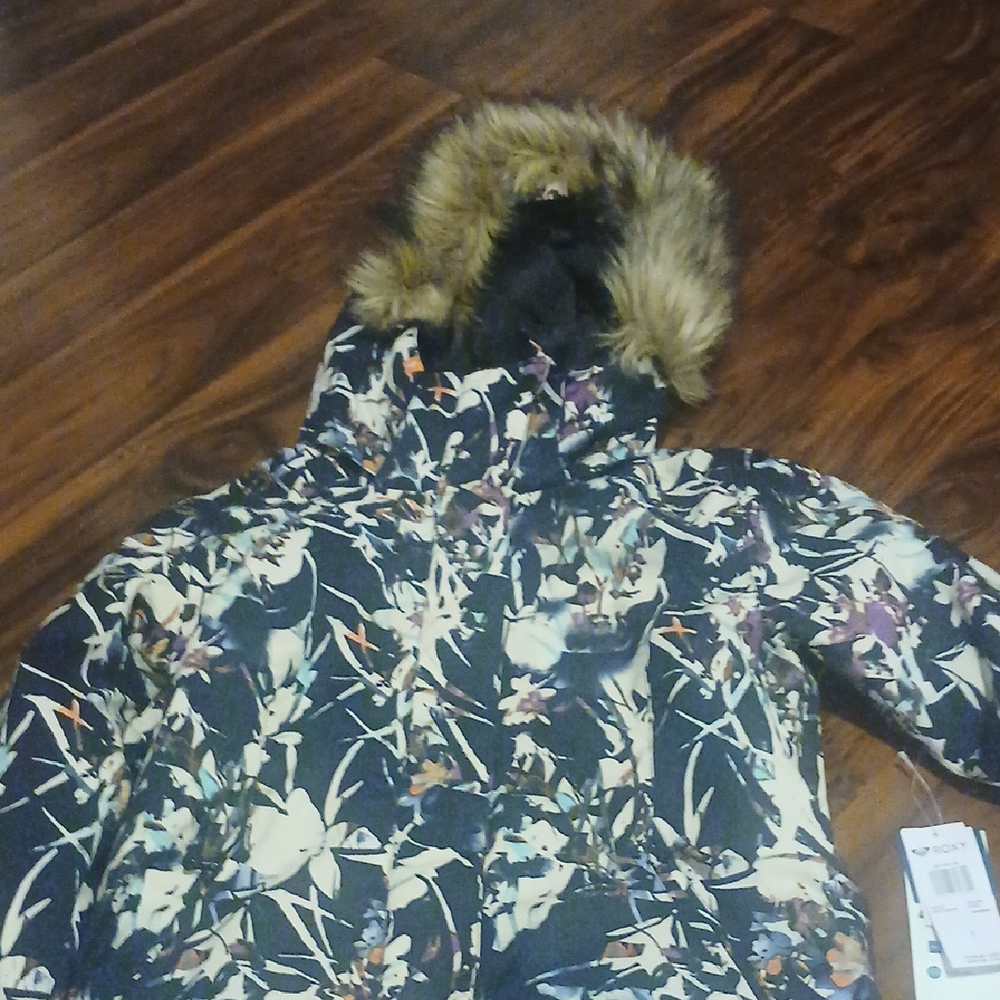 Roxy Black and Purple Floral Jacket